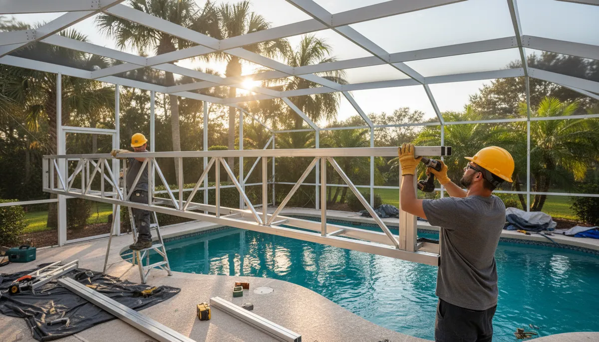 pool enclosure installation